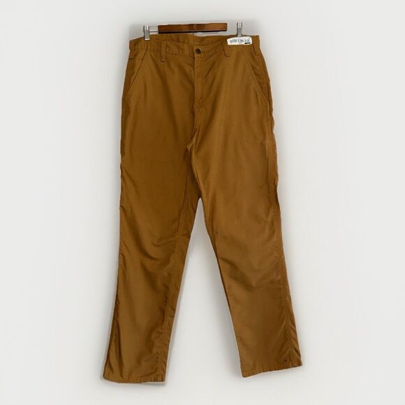 Carhartt Dungaree Fit Carpenter Pants Canvas Work Khaki Brown Duck Outdoor 34x34 - Picture 1 of 16